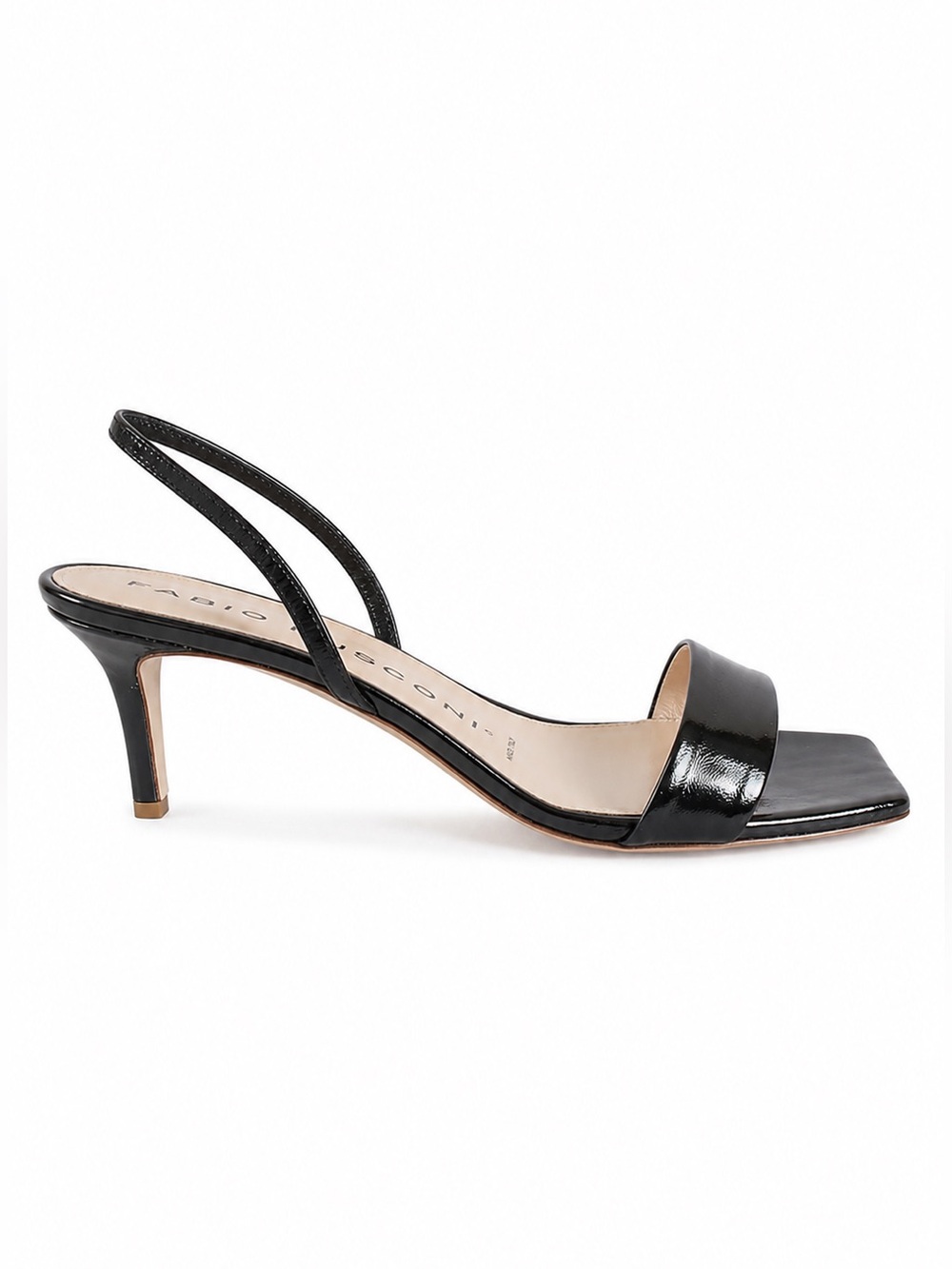 Fabio Rusconi Gifu Patent Leather Slingback Heels Black EU 39.5 (US 9-9.5)